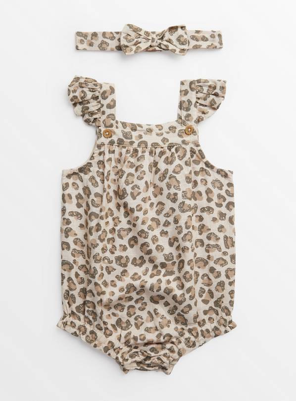 Leopard Print Bodysuit & Headband Set 3-6 months